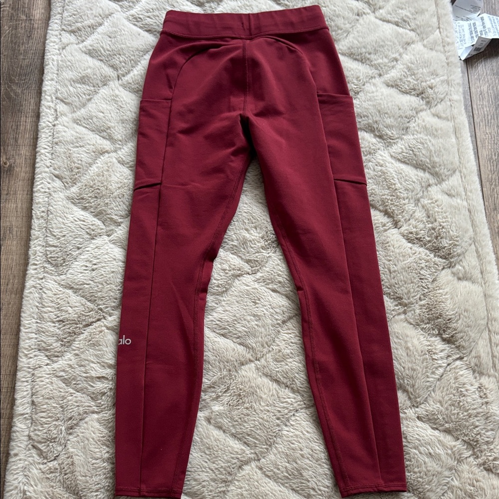 ALO Yoga Maroon High-Rise Pocket Leggings
